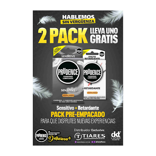 PRESERVATIVOS PRUDENCE 2 PACK SENSITIVE X 3 UNID