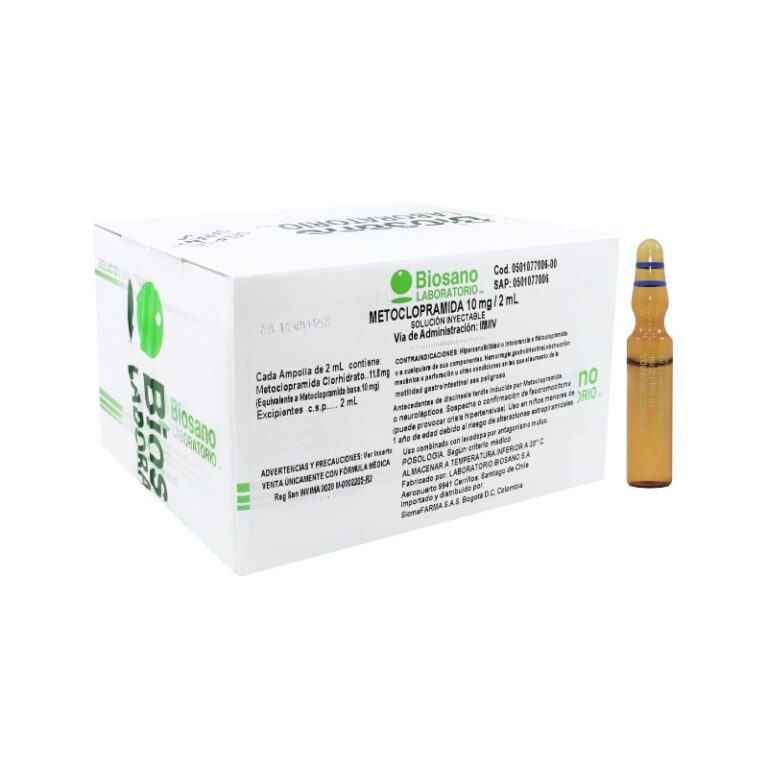 METOCLOPRAMIDA 10 MG / 2 ML X 1 AMP SOL INY I.M./ I.V. (LAB BIOSANO)