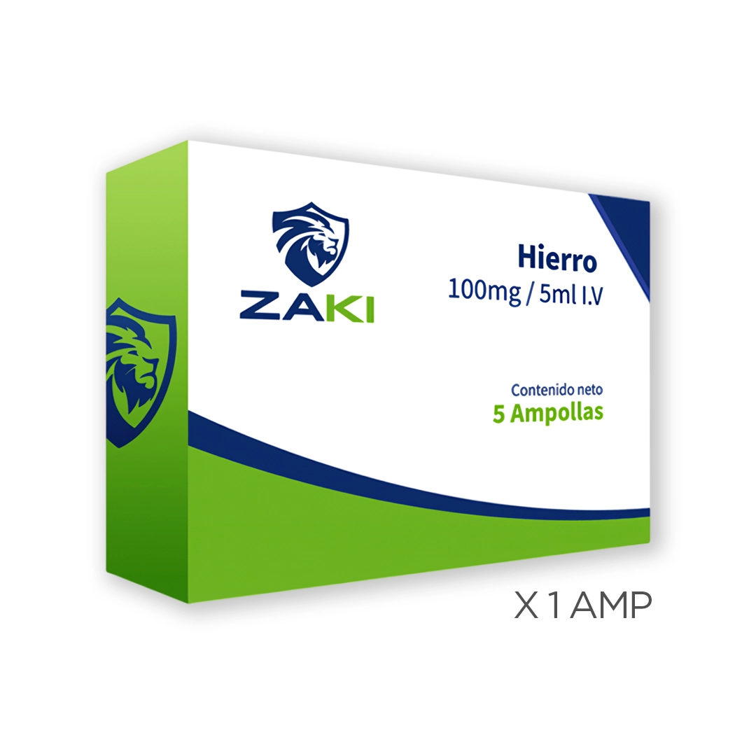 HIERRO 100MG/5ML I.V (ZAKI)(AMPOLLA)