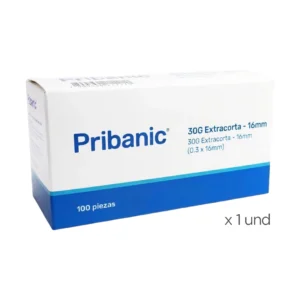 AGUJA ODONTOLOGICA CORTA 30G X 1 UNI (PRIBANIC)