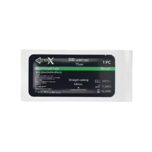 SUTURA NYLON 3-0 627 AGUJA RECTA CORTANTE 75CM (DEVAX)