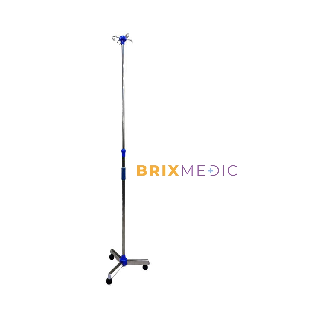 PARAL PARA INFUSIONES DE ACERO INOXIDABLE CON BASE 3 RUEDAS (BRIXMEDIC)