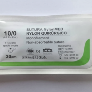SUTURA NYLON 10-0 DOBLE AGUJA ESPATULA (MEDAID)