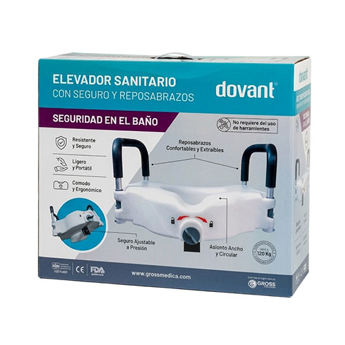 ELEVADOR SANITARIO CON SEGURO PORTATIL . DOVANT