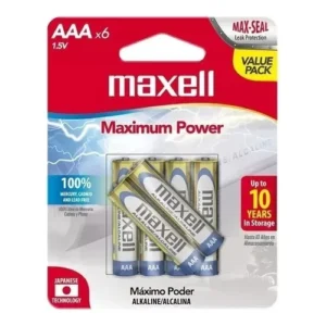 BATERIA MAXWELL ALCALINAS AAA X 6 UNIDADES