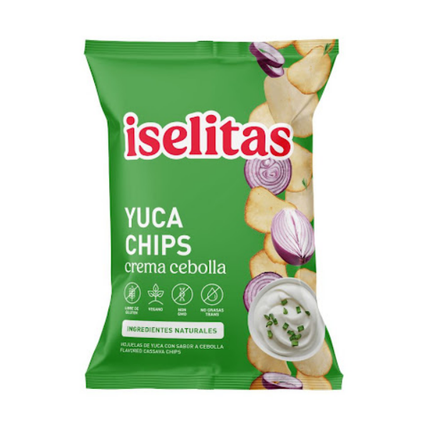 YUCA CHIPS CON CREMA DE CEBOLLA 180GR (ISELITAS)