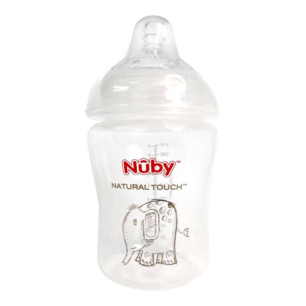 BIBERON DE CUELLO ANCHO FLUJO MEDIO NUBY 3M+ 9OZ/270ML (1198CSM)