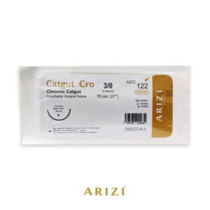 SUTURA CATGUT CRO 3-0 CROMICO 122 CURVA NO CORTANTE (ARIZI)