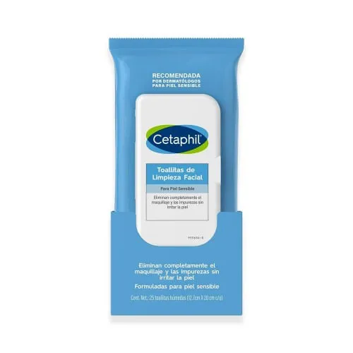 TOALLAS LIMPIADORAS SUAVE PARA PIEL SENSIBLE X 25 (CETAPHIL)