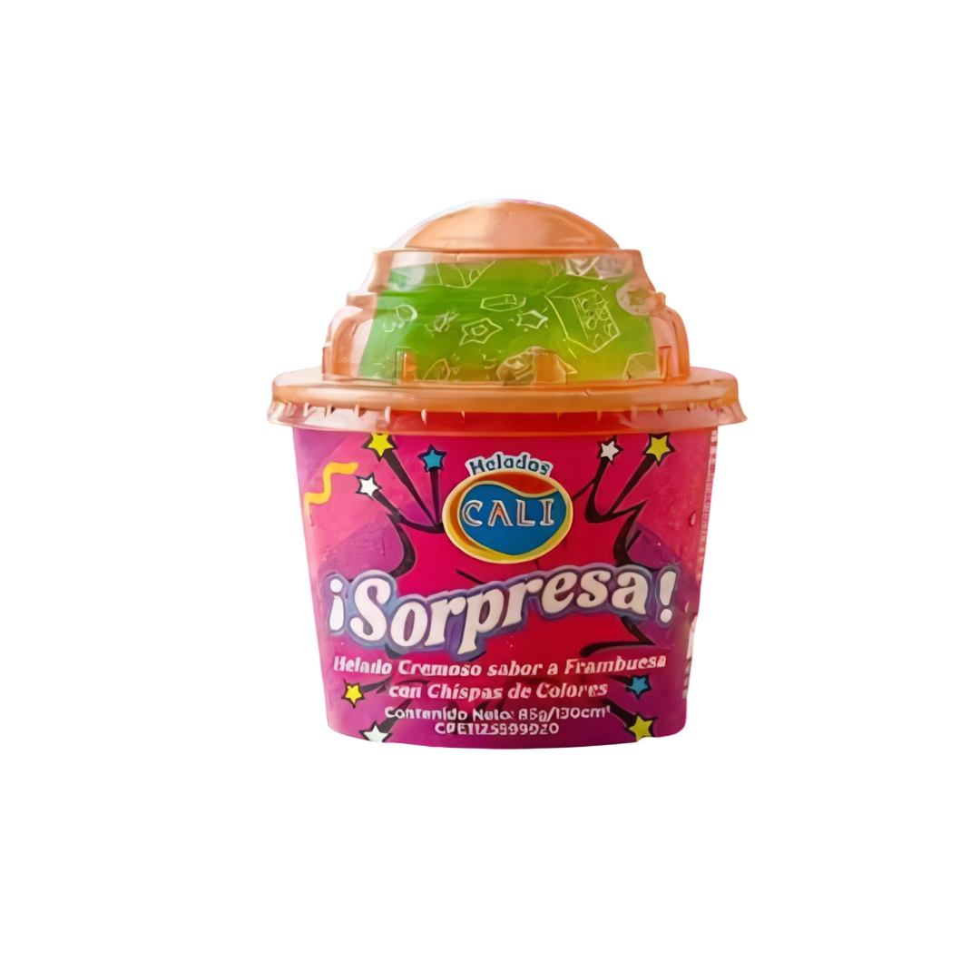 HELADO TINITA SORPRESA FRAMBUESA Y CHISPA DE COLORES FRAMBUEAA Y CHISPAS (CALI)
