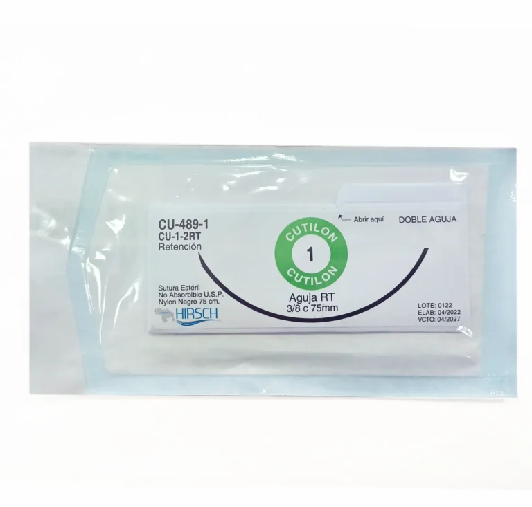 SUTURA NYLON 1 DOBLE AGUJA CORTANTE 60MM REF 489 (SMITS)