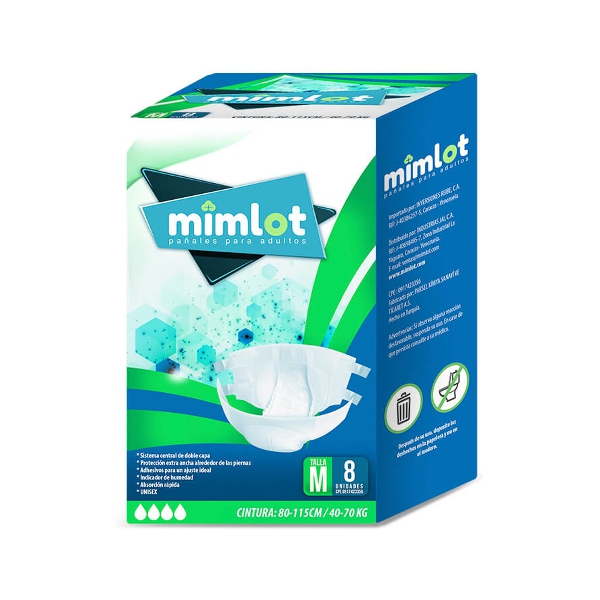 PAÑALES PARA ADULTO TALLA M X 8UNID (MIMLOT)