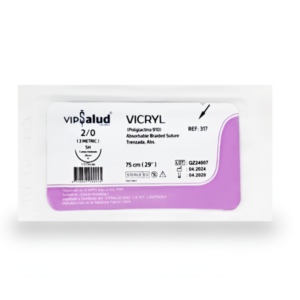 SUTURA VICRYL 2-0 AGUJA CURVA NO CORTANTE REF-317 (VIPSALUD)