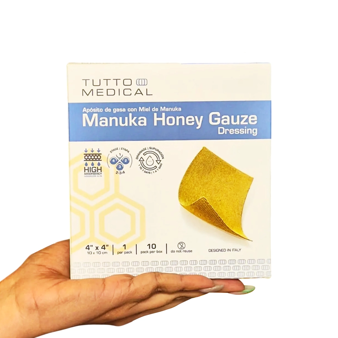 APOSITO DE GASA CON MIEL DE MANUKA 10X10CM X1 UNID (TUTTO MEDICAL)