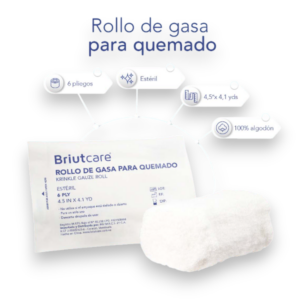 ROLLO DE GASA ESTERIL 4.5 IN X 4.1 YD (PARA QUEMADO) (BRIUTCARE)