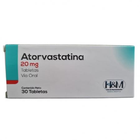 ATORVASTATINA 20MG X 30 TAB (H&M)