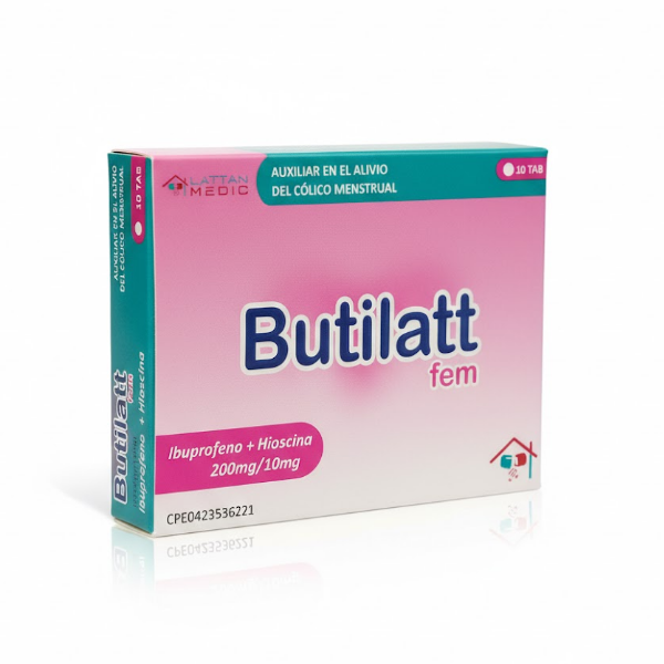 * BUTILATT FEM 200MG/10MG X 10 TAB (IBUPROFENO+HIOSCINA)(LATTAN MEDIC)(