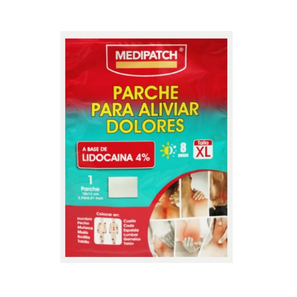PARCHE PARA ALIVIAR DOLORES CON LIDOCAINA 4% TALLA XL X 1 UNID. MEDIPATCH (MISCE