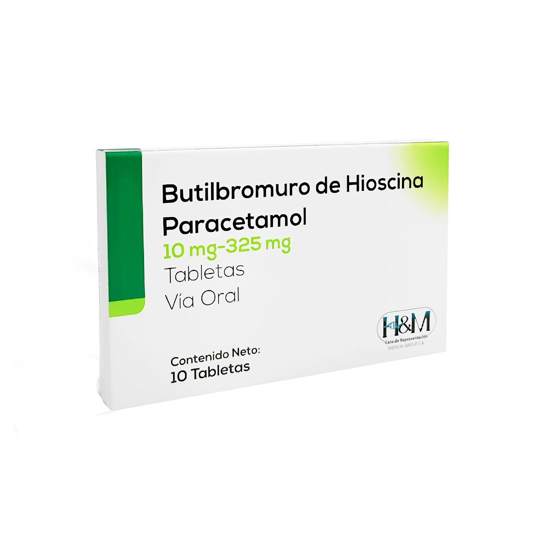 BUTILBROMURO DE HIOSCINA+PARACETAMOL 10MG-325MG X 10 TAB (H&M)
