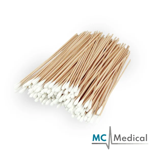 APLICADORES DE MADERA CON ALGODON X 100 UNI (MC MEDICAL)