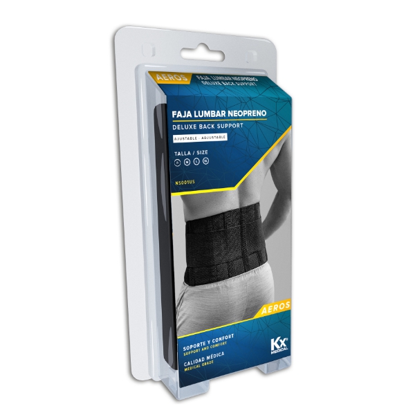 FAJA LUMBAR  NEOPRENO AJUSTABLE TALLA S (KX MEDICAL) (MMQ)