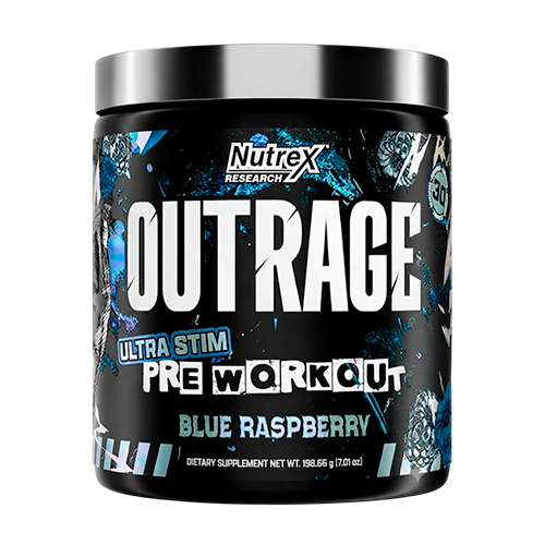 PRE-ENTRENO OUTRAGE BLUE RASPBERRY 198G X 30 SERV (NUTREX- RESEARCH)