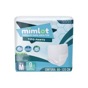 PAÑAL PARA ADULTOS TIPO PANTY MIMLOT TALLA M X 9