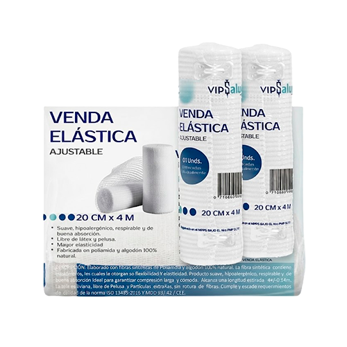 VENDA ELASTICA AJUSTABLE 20CM X4M X UND VIP SALUD