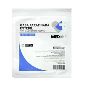APOSITO GASA PARAFINADA CON CLORHEXIDINA 10X10CMS (MEDAID)