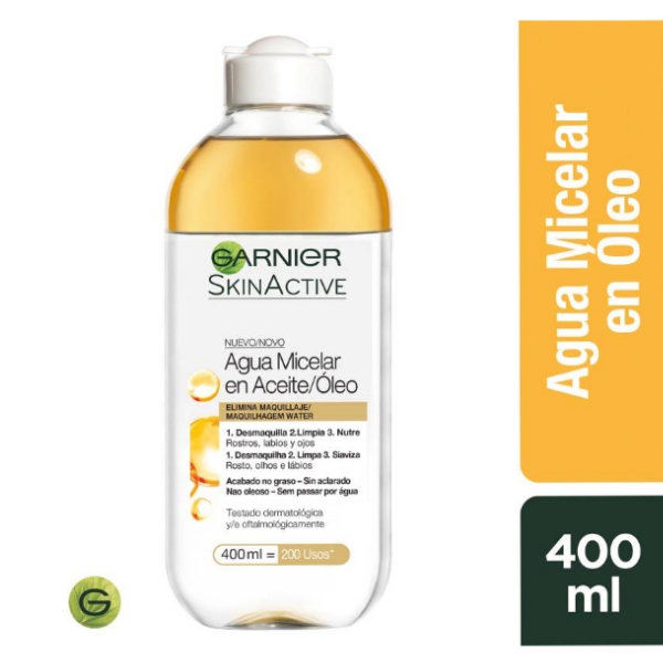 SKINACTIVE AGUA MICELAR EN ACEITE DESMAQUILLANTE 400ML (GARNIER)