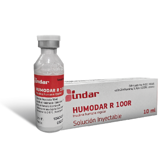 HUMODAR R 100R SOLUCION INYECTABLE 10ML (INSULINA)(INDAR)