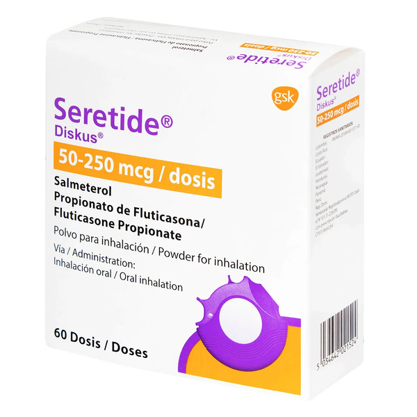 SERETIDE DISKUS 50/250MCG 60 DOSIS (SAMETEROL/FLUTICASONA)