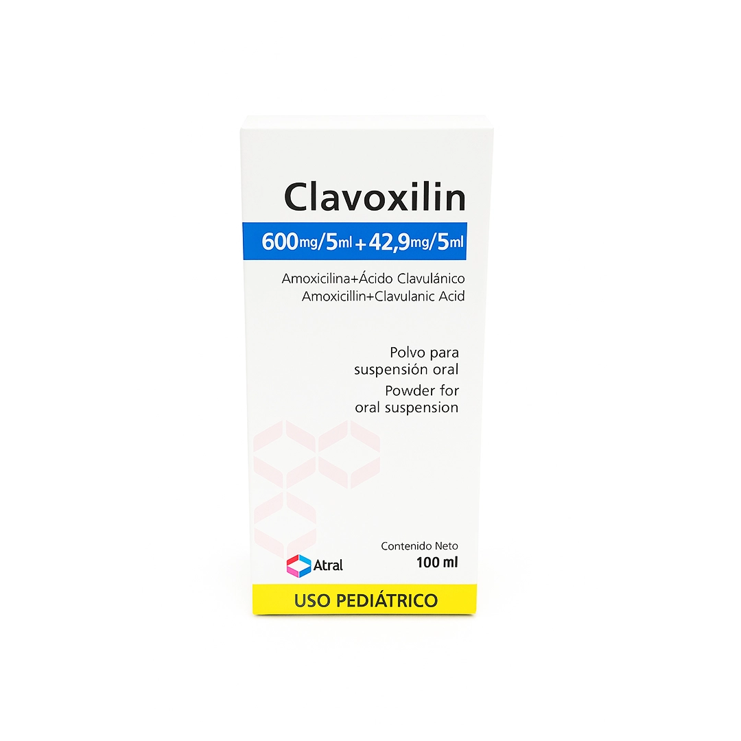 CLAVOXILIN AMOXICILINA 600MG + ACIDO CLAVULANICO 42.59MG /5ML JBE X 100ML (LAB A