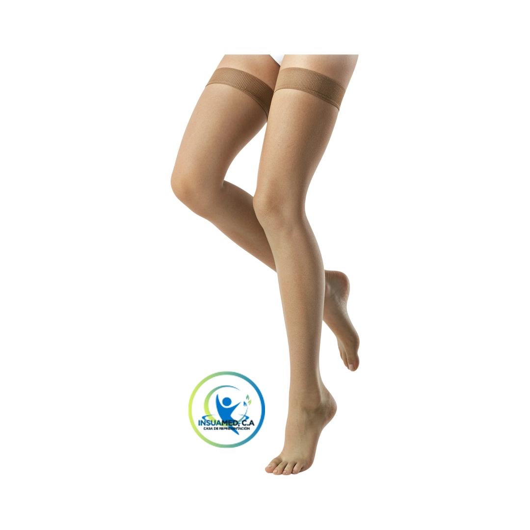MEDIAS DE COMPRESION 23MMHG-32MMHG AL MUSLO NEGRA TALLA S PUNTA CERRADA (INSUAME
