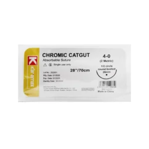 SUTURA CROMICO 4-0 AGUJA CURVA NO CORTANTE (REF-G121T) (KAREMAX) (MMQ)