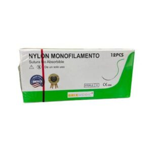 SUTURA NYLON MONOFILAMENTO  5-0  CURVA CORTANTE REF 14501T (BRIXMEDIC)