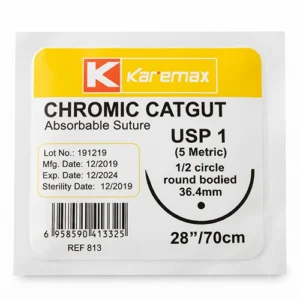 SUTURA CROMICO 1-0 A/C NO CORTANTE CT -1 (REF-813T)(KAREMAX)