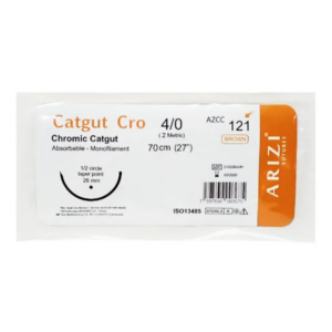 SUTURA CROMICO 4-0 RB-1 AGUJA CURVA NO CORTANTE REF U203T (KAREMAX)