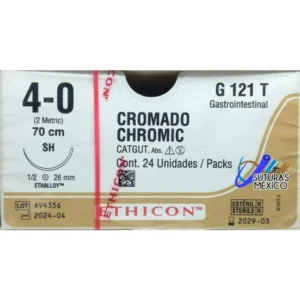 SUTURA CROMICO 4-0 AGUJA CURVA NO CORTANTE SH (REF-G121T) (KAREMAX) (MMQ)