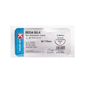 SUTURA SEDA 0 SH AGUJA CURVA NO CORTANTE TRENZADO (REF-K834H)(KAREMAX)(MMQ)
