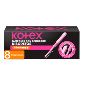 TAMPONES KOTEX C/APLICADOR SUPER X 8 UNDS
