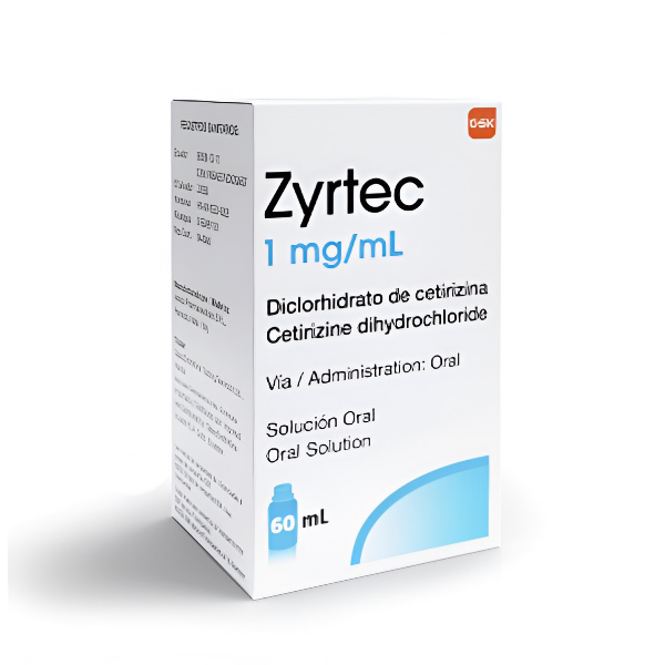 ZYRTEC 1MG/ML X 60ML JBE PED (CETIRIZINA) (GSK)(JARABE) (FARMA, S.A.)