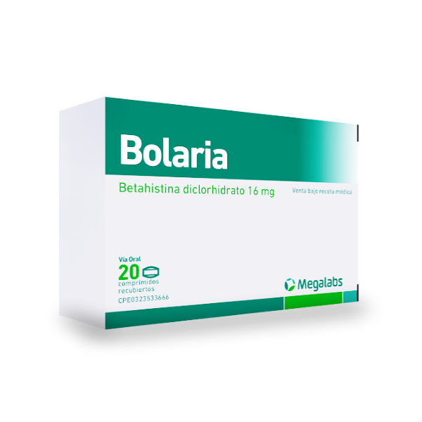BOLARIA 16MG X 20 COMP (BETAHISTINA) (MEGALABS)