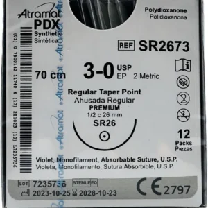 SUTURA ATRAMAT 3-0  REF SR2673 CURVA CORTANTE