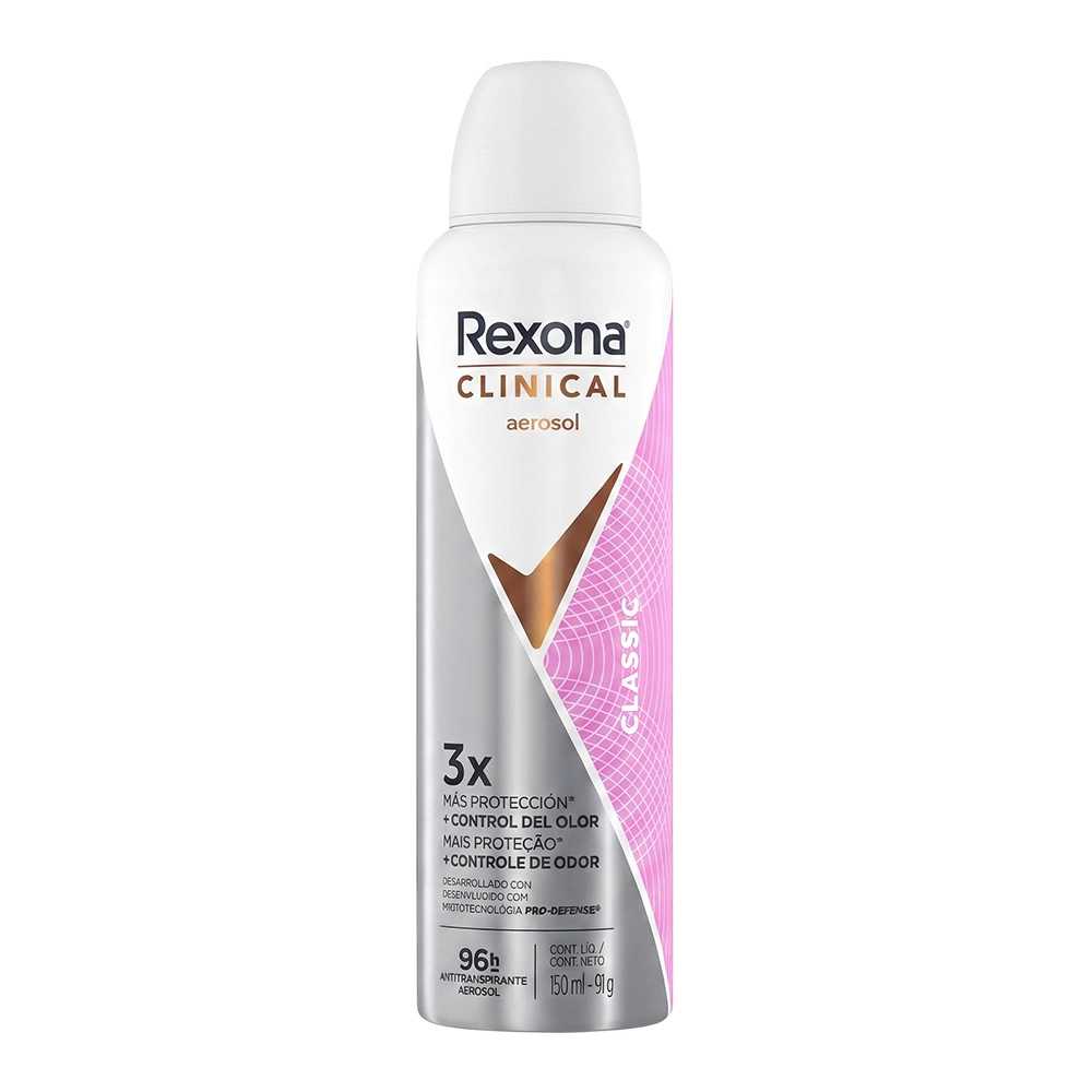 DESODORANTE SPRAY DAMA CLINICAL 96H 91GR (REXONA)