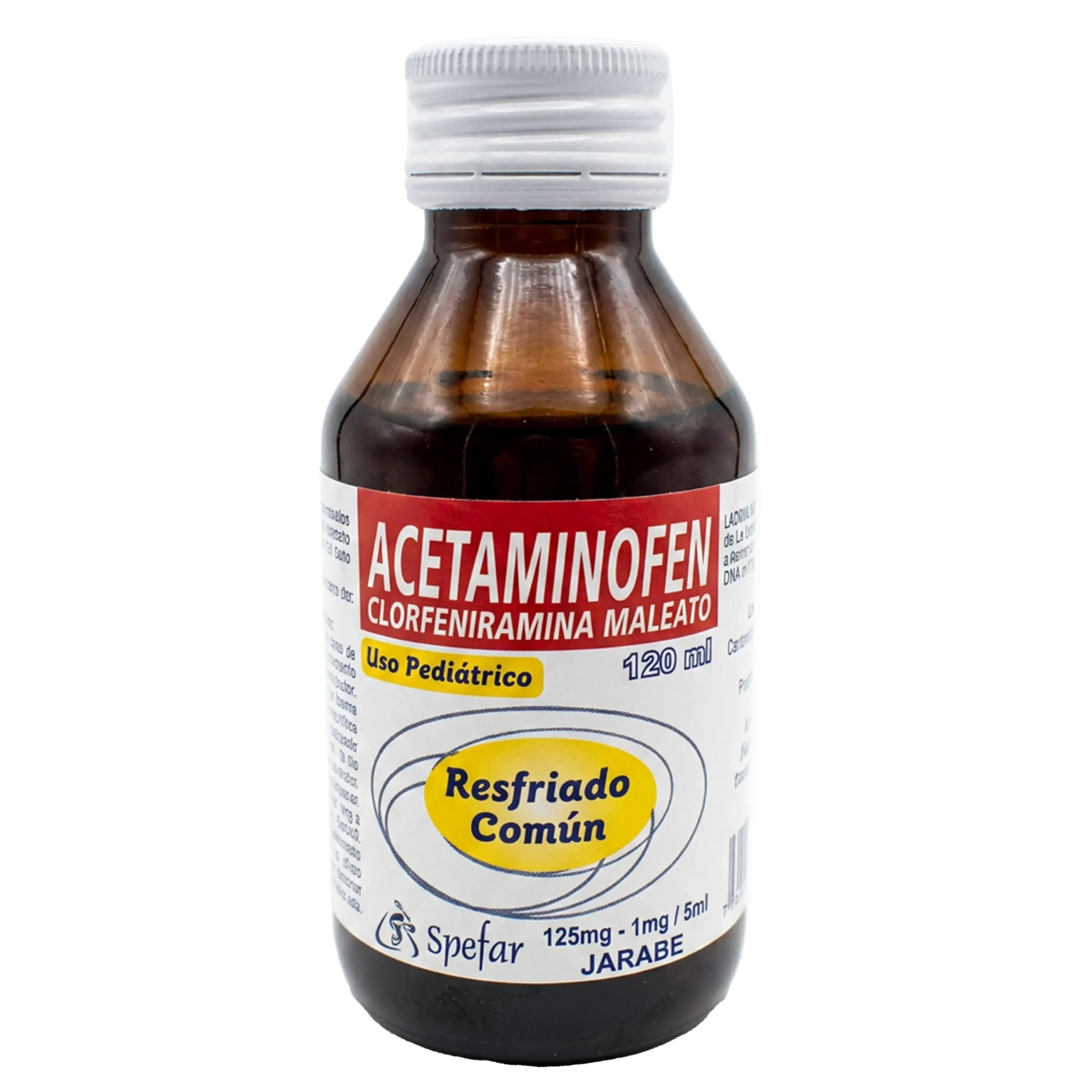 ACETAMINOFEN + CLORFENIRAMINA 125MG-1MG/5ML X 120ML JAB PED (SPEFAR)