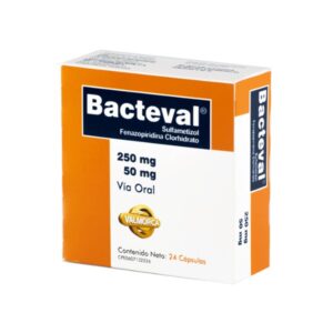 BACTEVAL 50MG/250MG X 24 TAB (SULFAMETIZOL/FENILAZODIA)(VALMORCA)(TABLETAS)