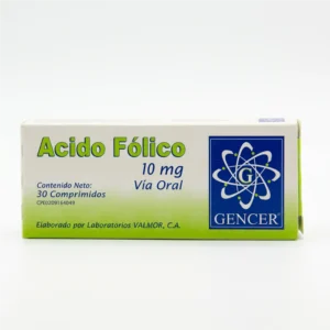 ACIDO FOLICO 10MG X 30 TAB (GENCER)(TABLETAS)