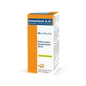 AMOXIVAL AC 400MG/57MG/5ML SUSP 60ML (AMOXICILINA/AC CLAV)(JARABES) VALMORCA