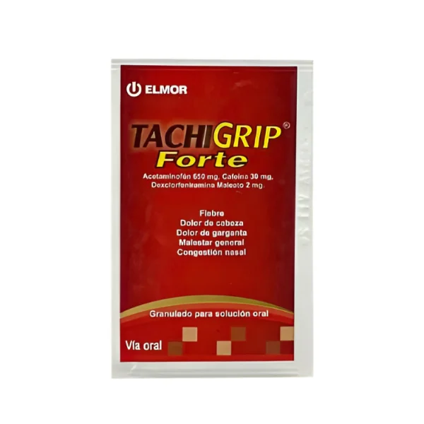 TACHIGRIP FORTE X 1 SOBRE (ACETAMINOFEN/CAFEINA/DEXCLORFENITAMINA) (ELMOR)